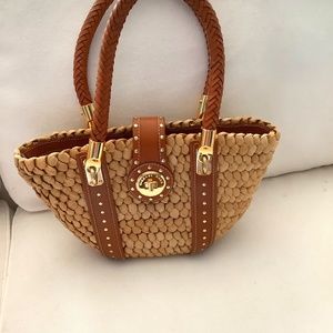 Michael Kors Tan and Beige Woven Tote